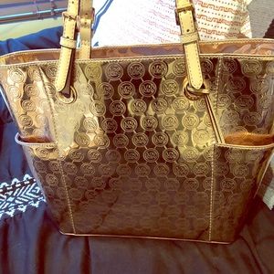 Micheal Kors Rose Gold Metallic Tote